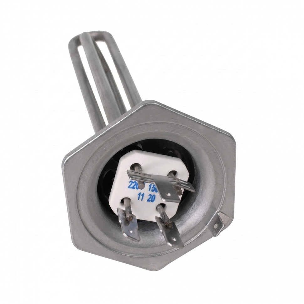 ТЭН для масляного радиатора (батареи) 1,5 кВт (600+900), черн, D42, клеммы под разъем, G1 1/4", L240мм, 220V, Р15М