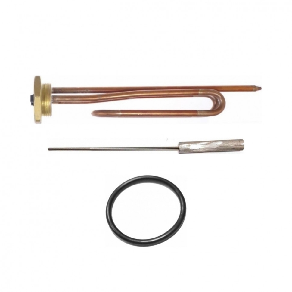 Комплект ТЭН 1,5 кВт (1500 Вт) RCT, резьбовой 42 мм для Ariston, De Luxe, Real BM 390, Thermex + прокладка + анод, 30296K Комплект ТЭН 1,5 кВт (1500 Вт) RCT, резьбовой 42 мм для Ariston, De Luxe, Real BM 390, Thermex + прокладка + анод, 30296K